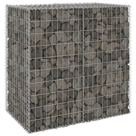 Vidaxl Gabionska stena s pokrovi iz pocinkanega jekla 100x60x100 cm