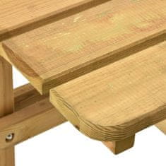 Vidaxl Piknik miza 4-stranska 172x172x73 cm impregnirana borovina