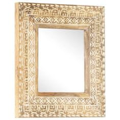 Vidaxl Ročno izrezljano ogledalo 50x50x11 cm trden mangov les