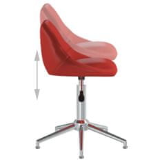 Vidaxl Vrtljivi pisarniški stol, vinsko rdeča barva, umetno usnje