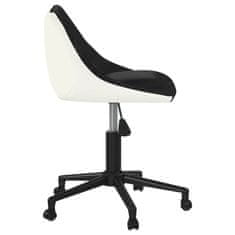 Vidaxl Vrtljivi pisarniški stol, črno-bela barva, umetno usnje