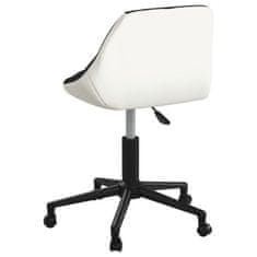 Vidaxl Vrtljivi pisarniški stol, črno-bela barva, umetno usnje