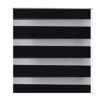 Vidaxl Zebra senčilo 140,9 x 175 cm, širina blaga 136,7 cm, črne barve