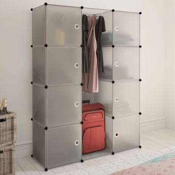 Vidaxl vidaXL Modularna garderobna omara z 9 predelki 109x36,5x143 cm bela