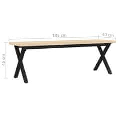 Vidaxl Klop 135x40x45 cm borovina