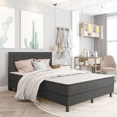 Vidaxl Boxspring postelja temno siva iz blaga 140x200 cm