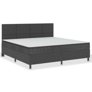 Vidaxl Boxspring postelja temno sivo blago 200x200 cm