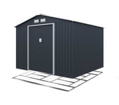 IWHOME Zahradní domek ARES E 8,84 m² antracit + podlahová konstrukce ARES E IWH-10230048 + IWH-10240016