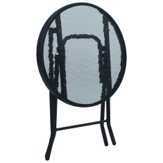 Vidaxl Bistro miza črna 40x46 cm jeklo in steklo