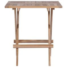 Vidaxl Zložljiva bistro miza 60x60x65 cm trdna tikovina
