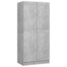 Vidaxl Garderobna omara betonsko siva 82,5x51,5x180 cm iverna plošča