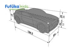 Futuka Kids Otroška postelja avto LIGHT 3D MG PINK