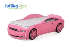Futuka Kids Otroška postelja avto LIGHT 3D MG PINK