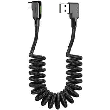 Mcdodo MCDODO KOTNI USB-C KABEL Z VZMETNO TULJAVKO ZA HITRO POLNJENJE TIPA C LED