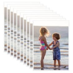 Vidaxl Foto okvirji 10 kosov namizni beli 15x21 cm MDF