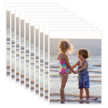 Vidaxl Foto okvirji 10 kosov namizni beli 15x21 cm MDF