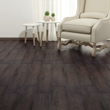 Vidaxl Samolepilne PVC talne plošče 5,21 m2 2 mm temno rjave barve