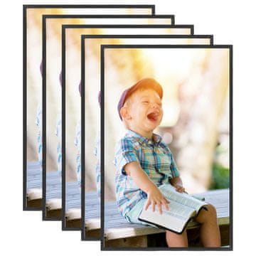 Vidaxl Foto okvirji 5 kosov namizni črni 13x18 cm MDF