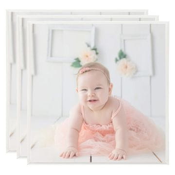 Vidaxl Foto okvirji 3 kosi stenski srebrni 50x50 cm MDF
