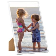 Vidaxl Foto okvirji 3 kosi stenski/namizni beli 18x24 cm MDF