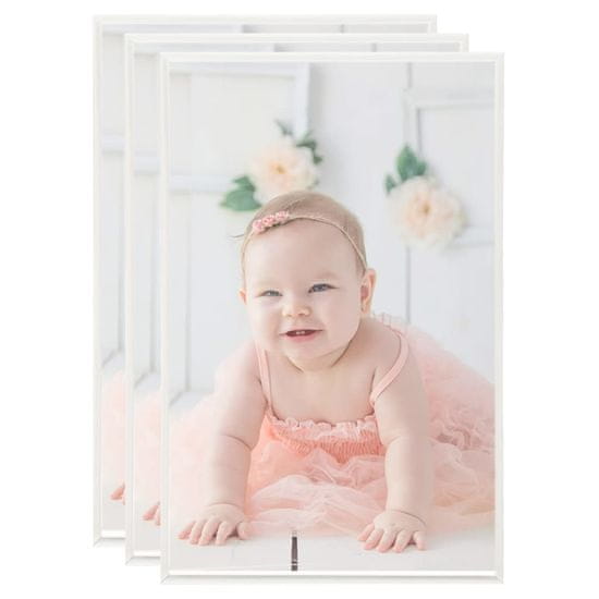 Vidaxl Foto okvirji kolaž 3 kosi stenski/namizni srebrni 10x15 cm MDF