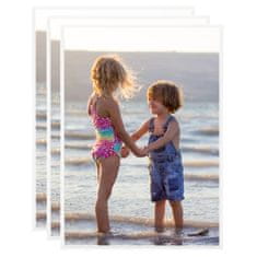 Vidaxl Foto okvirji 3 kosi stenski/namizni beli 15x21 cm MDF