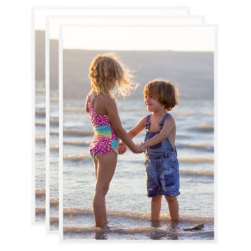 Vidaxl Foto okvirji 3 kosi stenski/namizni beli 15x21 cm MDF