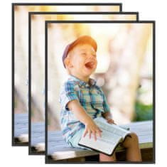 Vidaxl Foto okvirji 3 kosi stenski črni 50x60 cm MDF