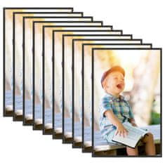 Vidaxl Foto okvirji 10 kosov namizni črni 10x15 cm MDF