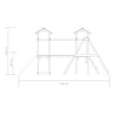 Vidaxl Zunanje igralo 252x432x218 cm impregnirana borovina
