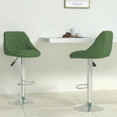 Greatstore Barski stolček 2 kosa temno zelen žamet
