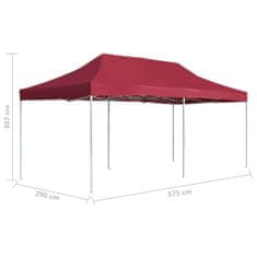 Vidaxl Profesionalni šotor za zabave aluminij 6x3 m vinsko rdeč