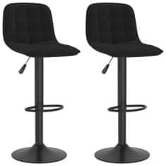 Greatstore Barski stolčki 2 kosa črn žamet