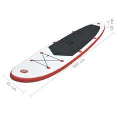 Greatstore Napihljiva SUP deska za veslanje rdeča in bela