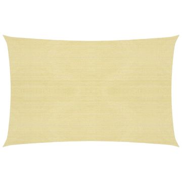 Vidaxl Senčno jadro 160 g/m² bež 3x4 m HDPE