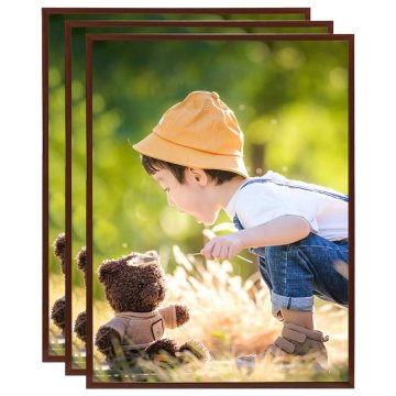 Vidaxl Foto okvirji 3 kosi stenski/namizni bronasti 20x25 cm MDF