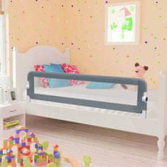 Vidaxl Posteljno varovalo za otroke sivo 150x42 cm poliester
