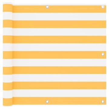 Vidaxl Balkonsko platno belo in rumeno 90x300 cm oksford blago