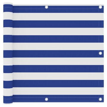 Vidaxl Balkonsko platno belo in modro 90x300 cm oksford blago