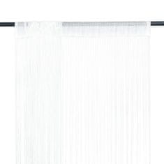 Greatstore Zavese iz nitk 2 kosa 140x250 cm bele barve