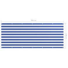 Greatstore Balkonsko platno belo in modro 120x300 cm oksford blago