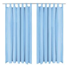 shumee vidaXL Zavese iz mikro satena 2 kosa z zankami 140x225 cm turkizne