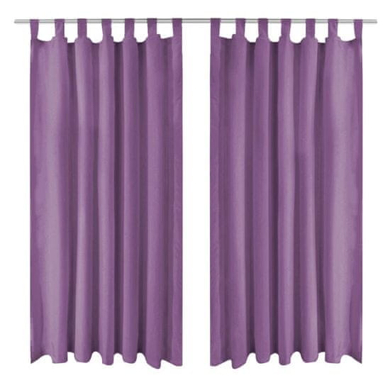 Vidaxl Zavese iz mikro satena 2 kosa z zankami 140x245 cm lila barve