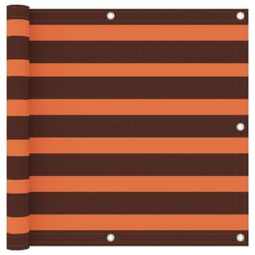 Vidaxl Balkonsko platno oranžno in rjavo 90x600 cm oksford blago