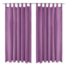 Vidaxl Zavese iz mikro satena 2 kosa z zankami 140x225 cm lila barve