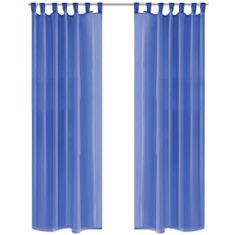 Greatstore Prosojne zavese 2 kosa 140x175 cm kraljevsko modre barve