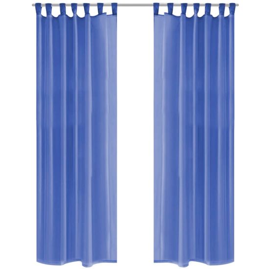 Vidaxl Prosojne zavese 2 kosa 140x175 cm kraljevsko modre barve