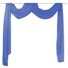 Greatstore Prosojna zavesa 140x600 cm kraljevsko modre barve