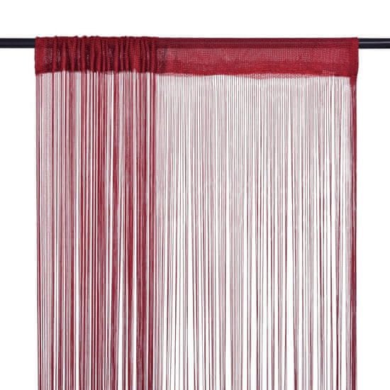 Vidaxl Zavese iz nitk 2 kosa 100x250 cm bordo barve