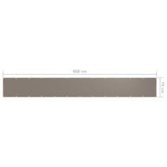 Vidaxl Balkonsko platno taupe 75x600 cm oksford blago